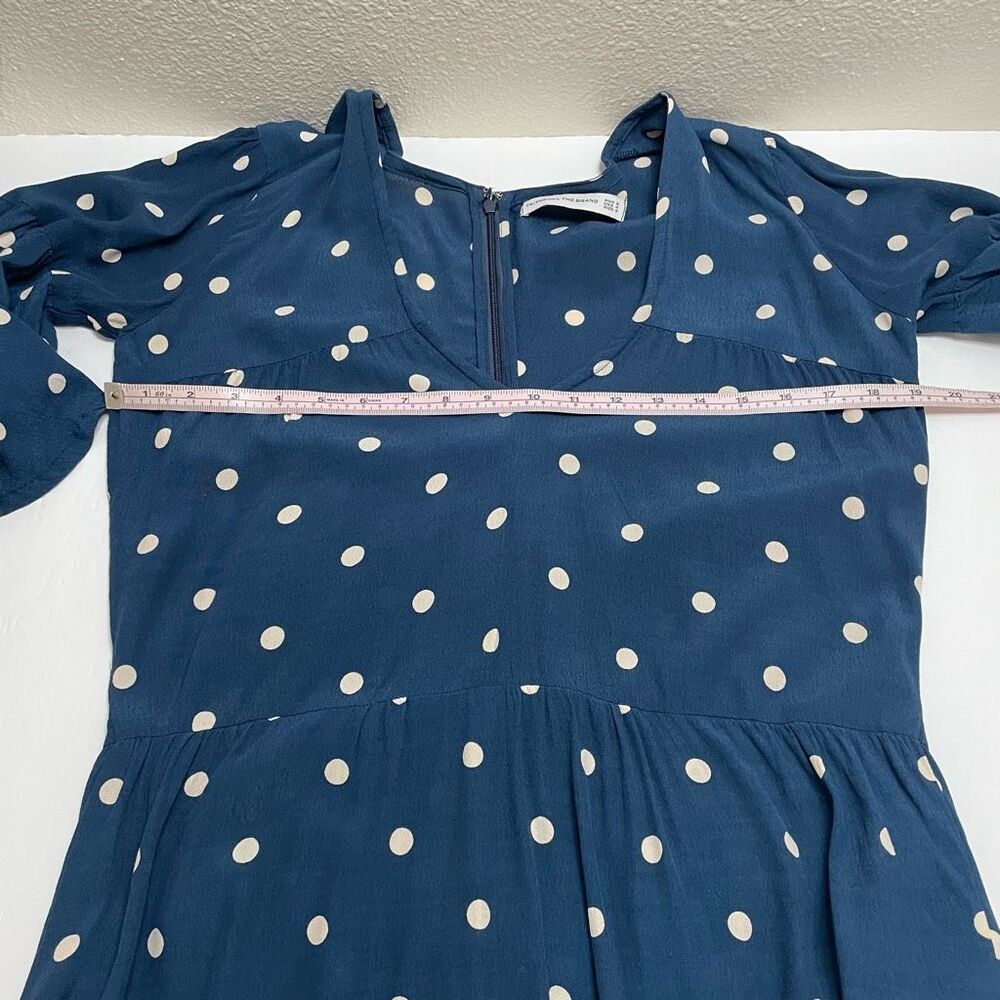 Faithfull The Brand Fresa Dress Ronja Polka Dot Babydoll Dress Blue and White Si - Picture 7 of 13